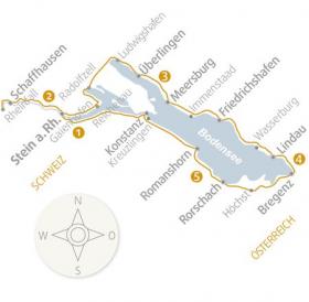 Lake Constance Cycle Track & Rhine waterfall - Karte
